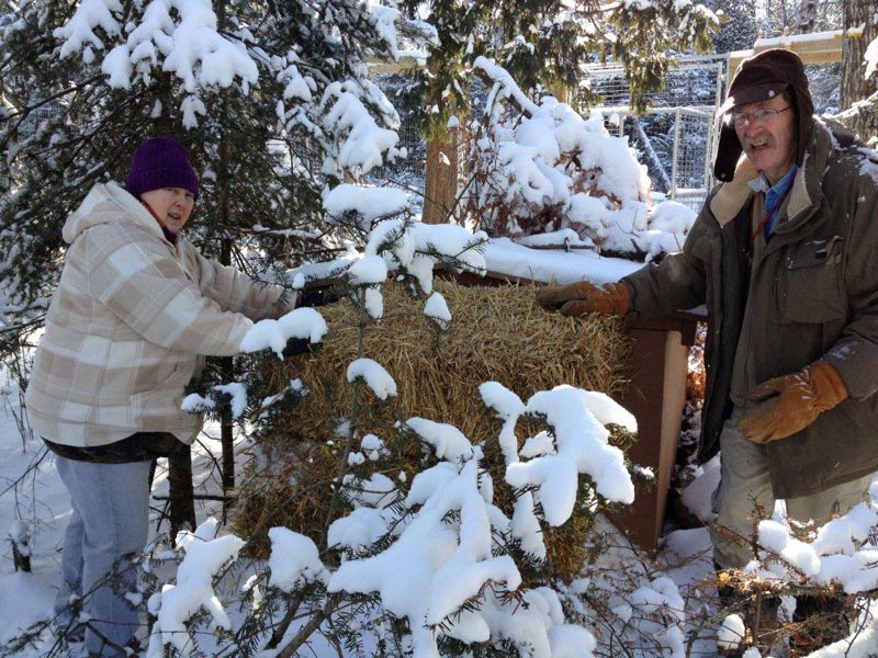 Sharon and John with straw