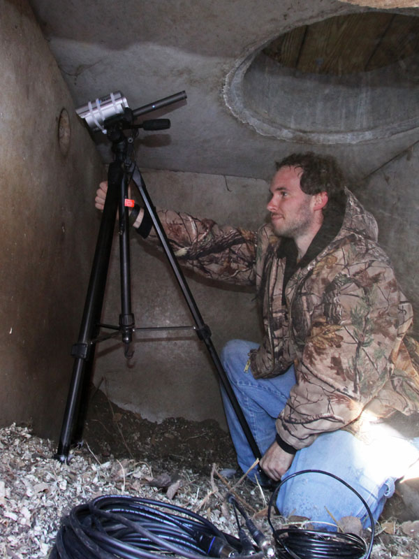 Jason installing den cam in Lucky's den - Nov 21, 2011