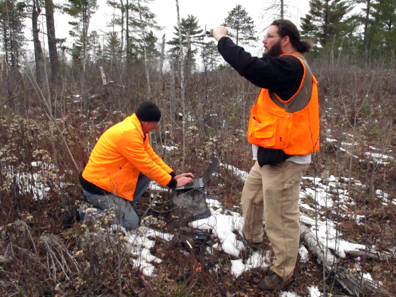 Jim and Ted testing cell signal for Lily's den cam - Nov 4, 2012