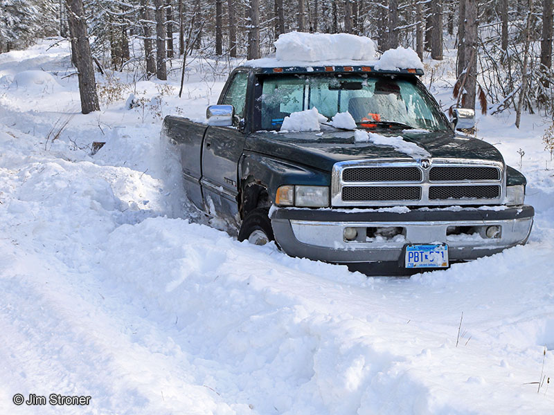 Thoroughly stuck truck
