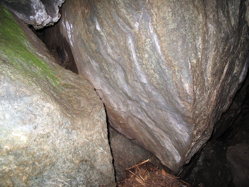 Inside rock den