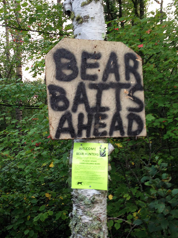 Bear bait sign
