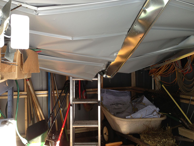 Snow buckled tool shed - Feb 19