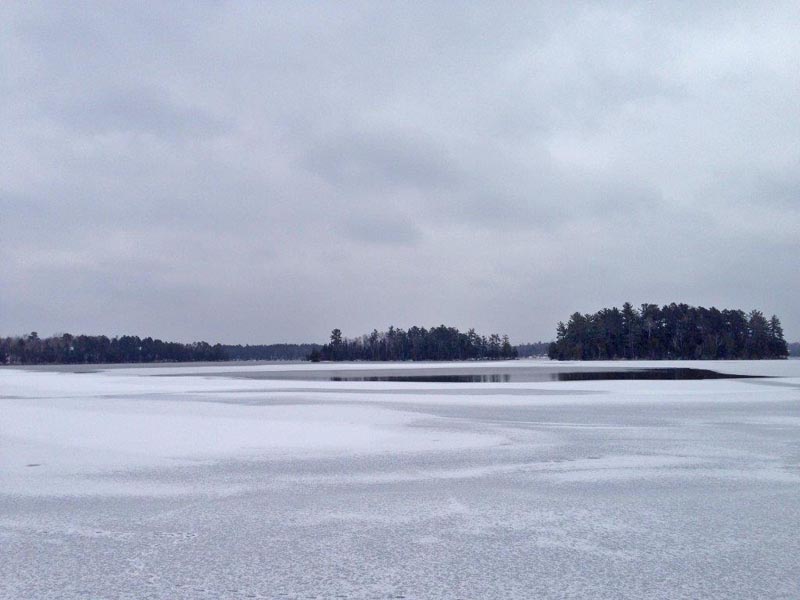 Lake freezing over