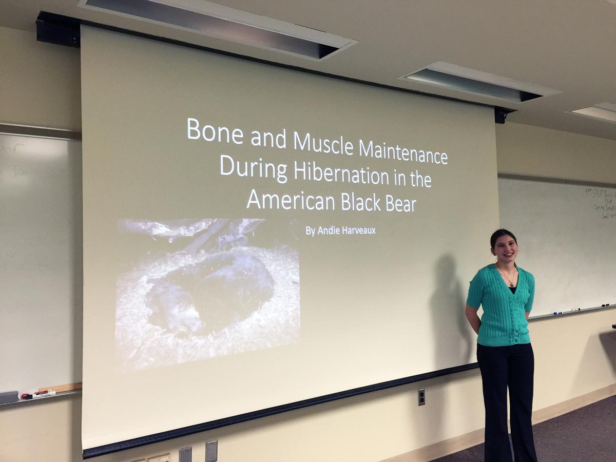 Andie with her Powerpoint