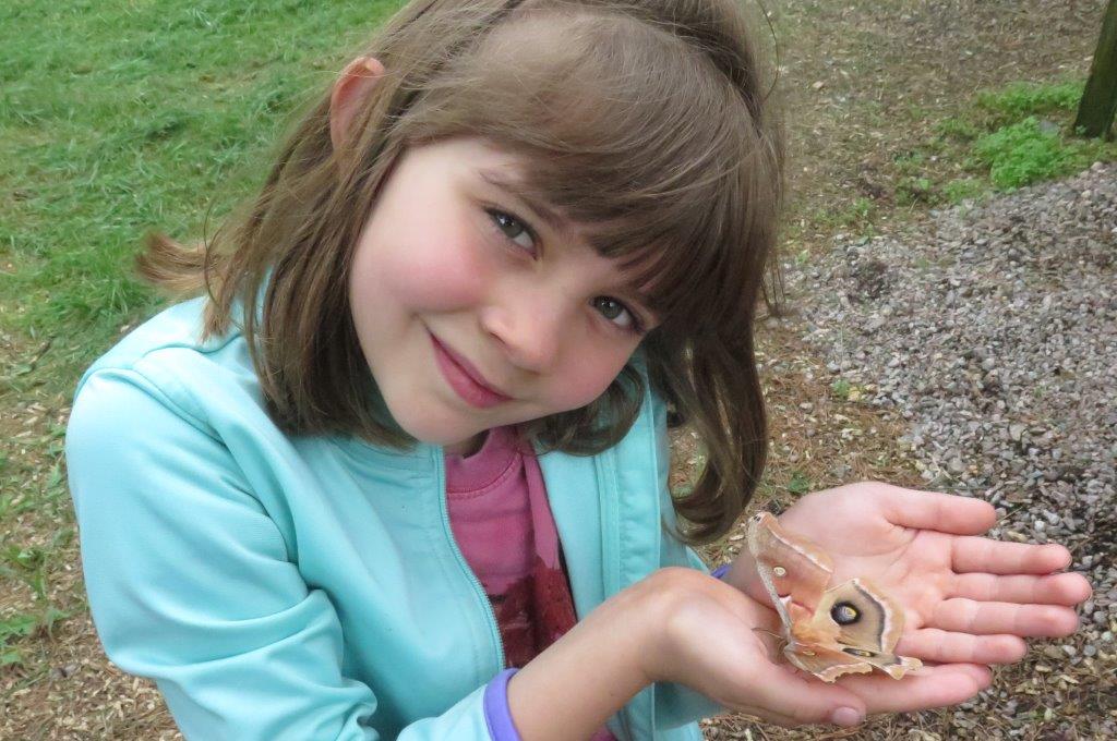 Gabrielle with Prometheus moth